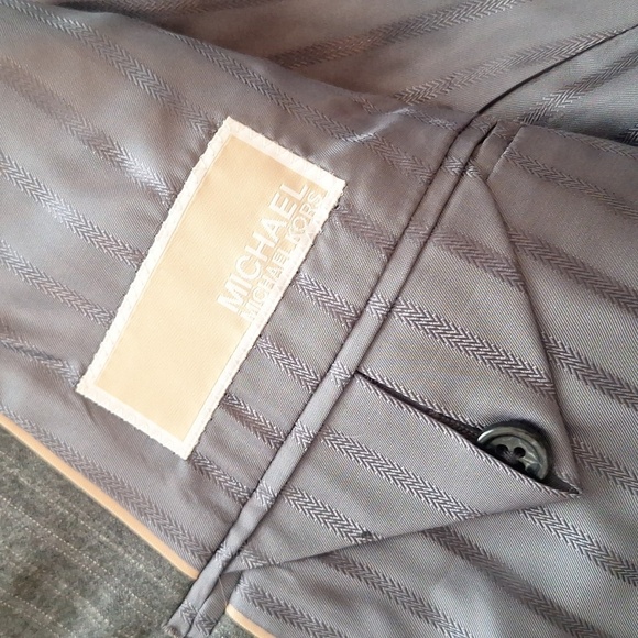 Michael Kors Mens Blue Striped Light Wool Two-Button Blazer Jacket - Picture 5 of 7